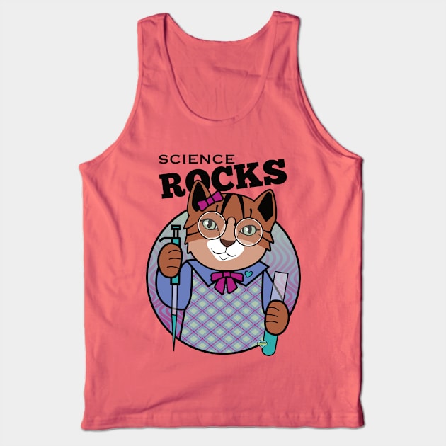 Science Rocks Tiger Cat Girl Tank Top by Sue Cervenka